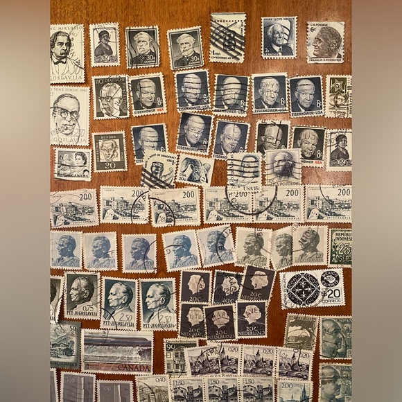 Vintage international & USA Postal Stamps - over 100 postmarked. Grays/neutral#2 - Picture 4 of 7